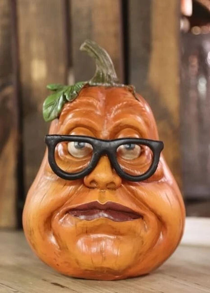 Pumpkins with glasses