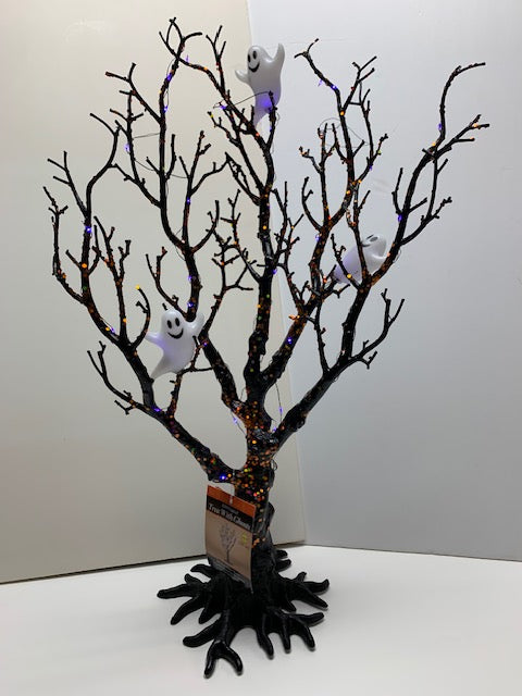 LED Lighted Tree with Ghosts