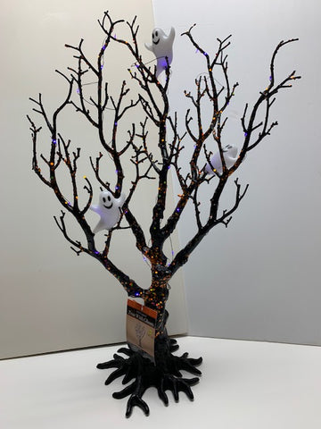 LED Lighted Tree with Ghosts