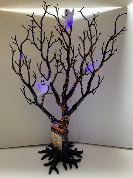 LED Lighted Tree with Ghosts
