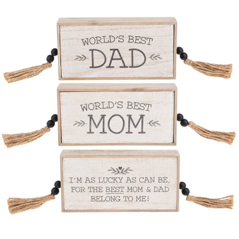 Mom / Dad Wooden Message Block