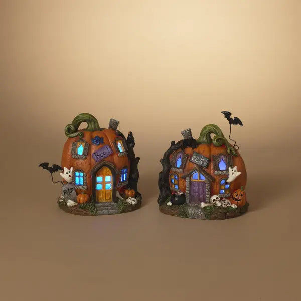Lighted Halloween Pumpkin House