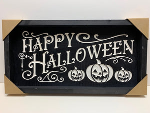 Engraved Wooden Halloween Sign