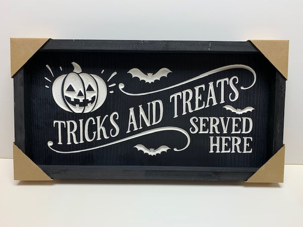 Engraved Wooden Halloween Sign