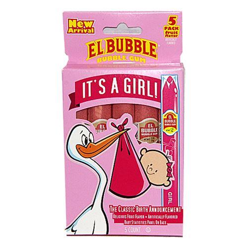 El Bubble It's a Girl 5 Pack Bubble Gum