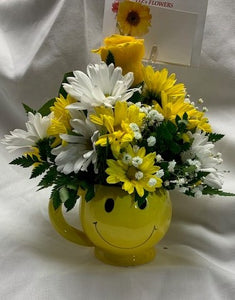 Smiley face Mug Flowers