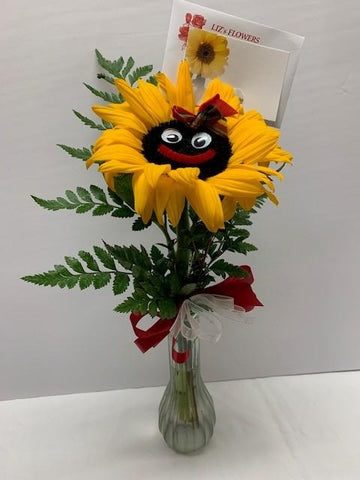 Sunflower Face Bud Vase